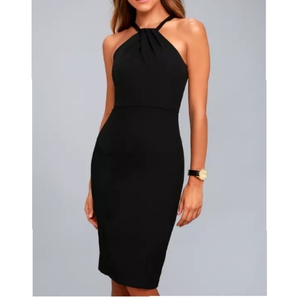 BE MY BABY BLACK BODYCON MIDI DRESS